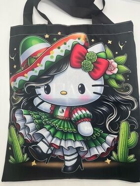 Hello Kitty Fiesta Tote Bag - Black, Green, Red, White